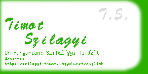 timot szilagyi business card